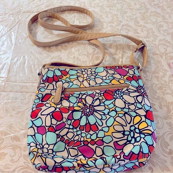 Nicole Miller Crossbody Handbag Bright Colors Many Compartments Gorgeous - Picture 4 of 6
